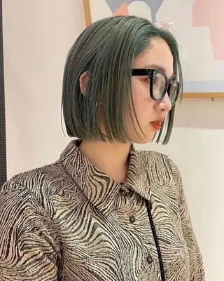 ミディアム カラー 加藤 祐斗のヘアスタイル