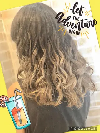 セミロング カラー 永島 桜のヘアスタイル