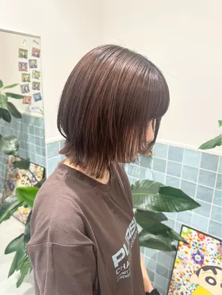 ショート パーマ 🍑ブリーチなし ダブルカラーuRiのヘアスタイル