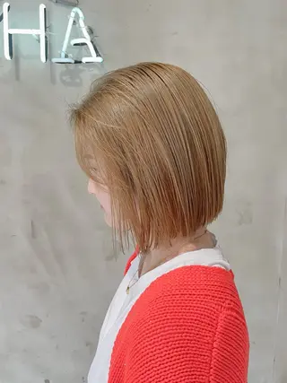 ミディアム カラー 似合わせハイトーン 🍯ayumi🍯のヘアスタイル