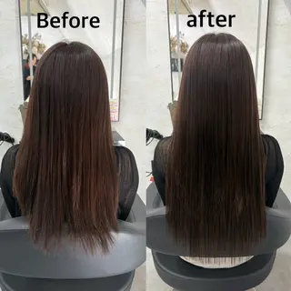 ロング ブリーチなしカラー レイヤーカットのヘアスタイル