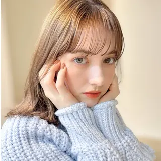 ミディアム 🎀Reina🎀 ベージュカラー🤍のヘアスタイル