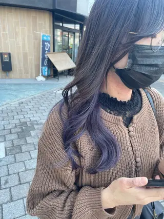 ロング カラー パーマ ヘアアレンジ ハイトーンカラー🤍 山下 優華のヘアスタイル