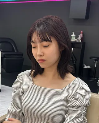 ミディアム カラー 岡山 愛のヘアスタイル