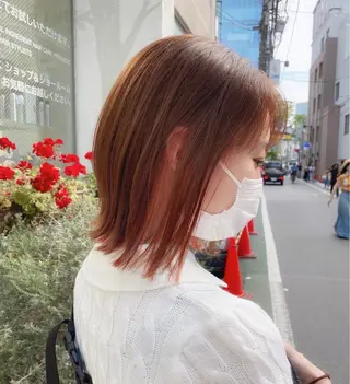 ミディアム ボブ顔周り 韓国遠藤小雪のヘアスタイル