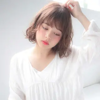 ミディアム カラー パーマ ヘアアレンジ メンズ キッズ ネイル マツエク・マツパ premier modelsのヘアスタイル