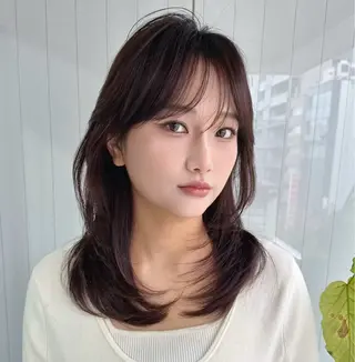 セミロング カラー 韓国ヘア✨美髪矯正✨ 渋谷 etoraのヘアスタイル