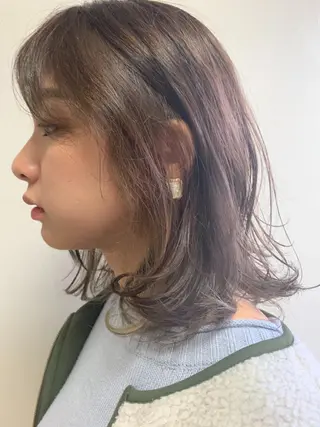 ミディアム カラー hair &eye LAWE.店長のヘアスタイル