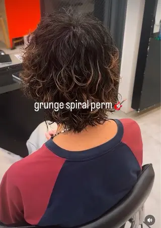 ミディアム パーマ メンズ 小川 廉太朗のヘアスタイル