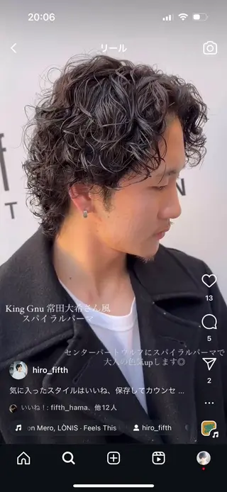 ショート パーマ ☀️fifth天神 英令🌙のヘアスタイル