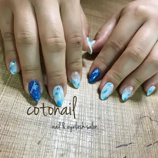 セミロング ネイル ツメトマツゲ .のネイルデザイン