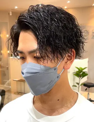 パーマ メンズ 藤田 一遼のヘアスタイル