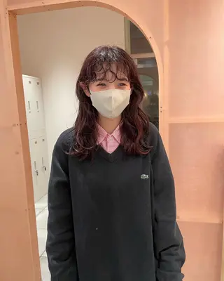 ミディアム パーマ 中田 陽菜のヘアスタイル