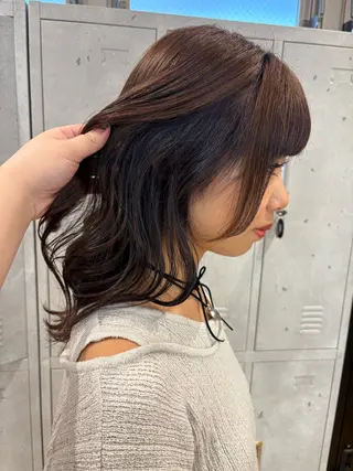 ミディアム カラー tokute 片岡心🐥のヘアスタイル