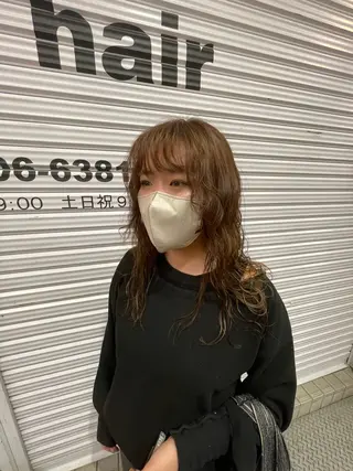 セミロング パーマ LEAPS adore都島店所属・みゆう 都島/透明感のヘアスタイル