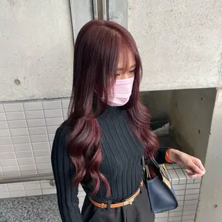 ロング カラー 小顔カット✨ 透明感カラーのヘアスタイル