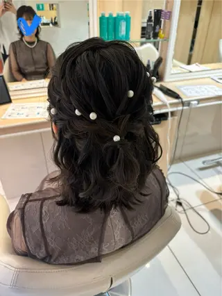 セミロング ヘアアレンジ 宮永 璃沙のヘアスタイル