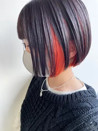 ショート nuu所属・💜ショート💜 ウルフ、ボブ二色亜美のヘアスタイル