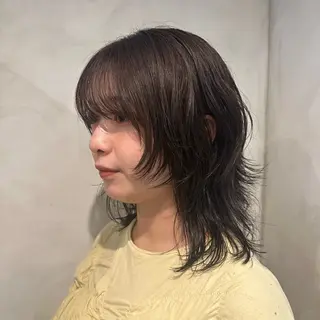 ミディアム カラー Aust hair Stella新宿所属・Yuki☺︎パーマ レイヤーカットウルフのヘアスタイル