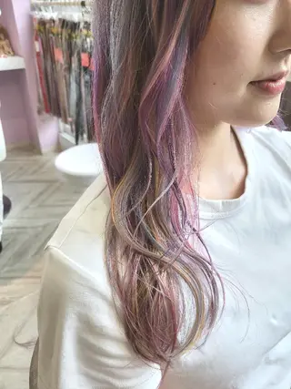 セミロング カラー ヘアアレンジ ナカシマ  アユミのヘアスタイル