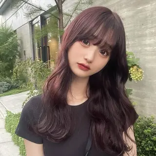 ロング カラー 顔周りカット× 髪質改善【リョウ】のヘアスタイル