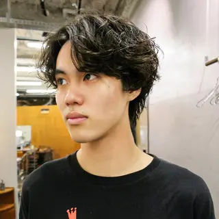 パーマ メンズ 藤川迅 当日予約可！ 名古屋パーマのヘアスタイル