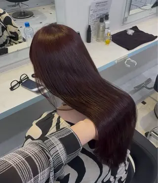 ロング カラー ブリーチなし🍒中韓 /縮毛 つや髪🍒のヘアスタイル