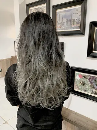 ロング カラー ヘアアレンジ hair design NORM所属・吉田裕太/ハイライト ダブルカラーのヘアスタイル