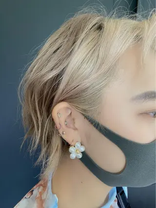 ショート カラー sio.nail&eyebrow salon shimokitazawa2号店所属・nailist mana𖤐´-のネイルデザイン