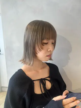 ショート ボブ/ベージュ/ パーマ🪿近森ゆいのヘアスタイル