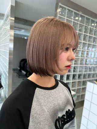 ショート cinq   PROJECT所属・ミルクティーベージュ /ボブ/あげは🎀のヘアスタイル