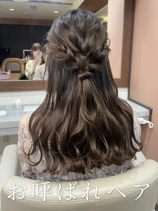 ロング ヘアアレンジ 韓国風パーマ/耳つぼ ヘアセット/みづきのヘアスタイル
