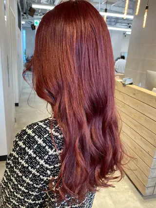 ロング カラー ピンク/ベージュ /似合わせ/田島百華のヘアスタイル