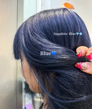 セミロング カラー mao/天神ブリーチ ハイトーンカラーのヘアスタイル