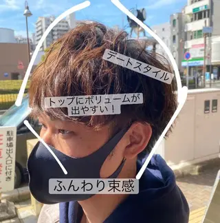 ミディアム カラー パーマ メンズ 柳澤 和也のヘアスタイル