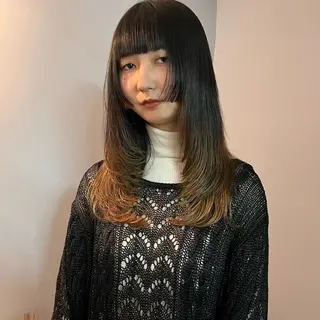 セミロング 舟橋耀/ブリーチカラ ー/レイヤーカットのヘアスタイル