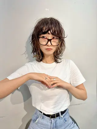 パーマ RIN パーマ/暖色カラーのヘアスタイル