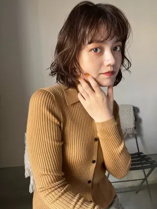 ミディアム カラー パーマ MINX The pass所属・透明感ケアカラー/ レイヤー/ryokaのヘアスタイル