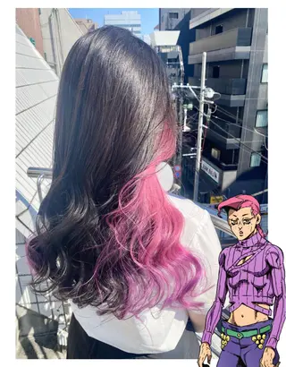 セミロング カラー GARU-ガル-所属・TSUNO🦖 派手髪/オタク美容師のヘアスタイル