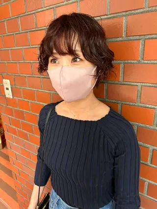 ショート カラー パーマ lab.by ioe中崎店所属・中北篤志 ショートボブのヘアスタイル