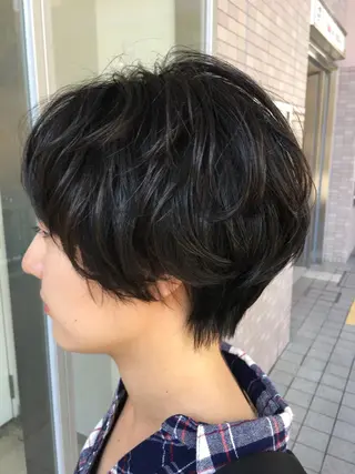 ショート パーマ Agu hair rupia 金沢店所属・金沢美容室/ 艶髪/夜営業/JINのヘアスタイル