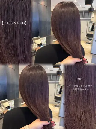 カラー こまつばらみお/レイ ヤー/ダブルカラーのヘアスタイル