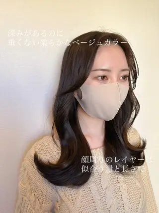 セミロング カラー ヘアアレンジ topstylist 芳賀みなみのヘアスタイル