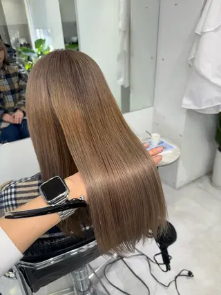 セミロング カラー ブリーチなしWカラー /艶カラー✨のヘアスタイル