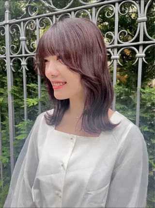 ミディアム Ami♡ ピンク/ラベンダーのヘアスタイル