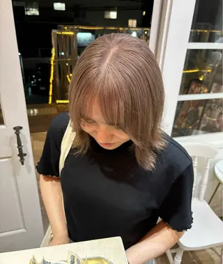 ミディアム カラー Risa🐈⬛/ グレージュ/透明感のヘアスタイル