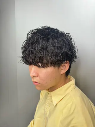 ショート パーマ メンズ カラーモデル募集中 🎨三ッ峰悠貴のヘアスタイル