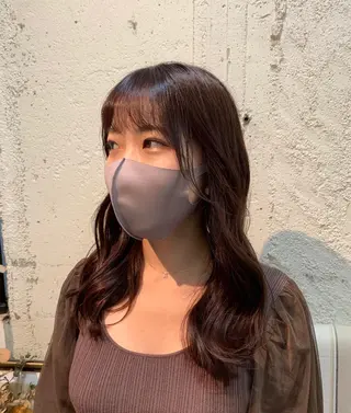 セミロング 髪質改善ストレート/ ブリーチ／渋谷　福田のヘアスタイル