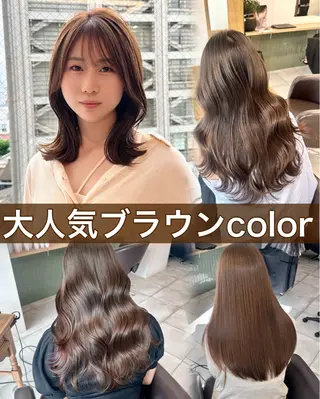 セミロング カラー ブリーチなし/レイヤ ー特化🌈Tommyのヘアスタイル