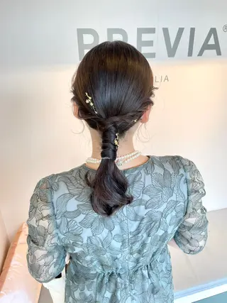 セミロング ヘアアレンジ ヘアセット ✴︎Mai✴︎銀座のヘアスタイル